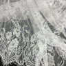 3 Yards Chantilly Embroidered Lace Fabric with Eyelash Scallop