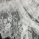 Embroidered Chantilly Lace Fabric with Eyelash Scallop