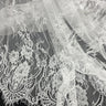 Embroidered Chantilly Lace Fabric with Eyelash Scallop