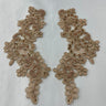 Beaded Corded Floral Lace Applique Pair