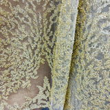 Beaded Lace Fabric on Polyester Net Mesh 52" Wide