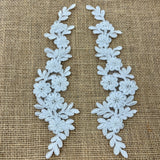Beaded Corded Floral Lace Applique