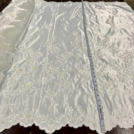 Beaded Bridal Lace Fabric on Satin