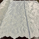 1 Yard Beaded Bridal Lace Fabric Embroidered Floral Satin Gown Couture 54" Width