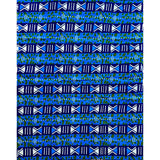 Tarkwa Symbolism 100% Cotton Fabric - Shades Of Blue, Green, White, 46" Width (Per Yard)