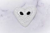 Embroidered Heart Patch with Eyes