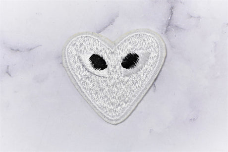Embroidered Heart Patch with Eyes