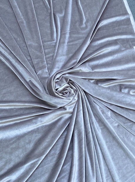 Stretch Velvet Feather Gray