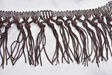 Fringe Trim Faux Leather Chocolate 4" Knotted