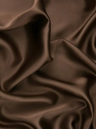 Stretch Silk Charmeuse Chocolate Brown