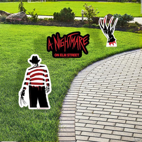 RADYAN Set of 6 Nightmare on Elm Street Halloween Yard Signs with Stakes shown in a clear product image