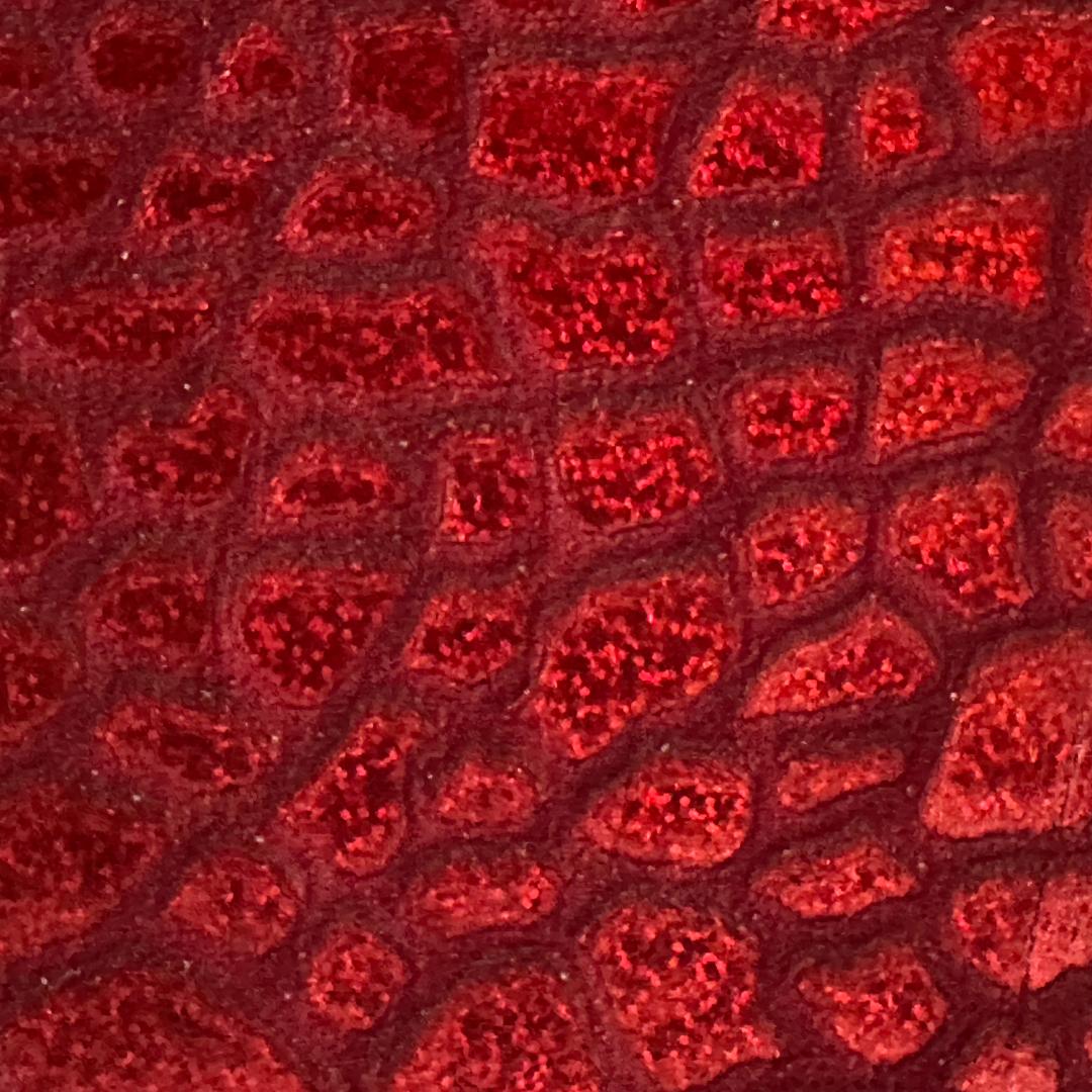 Velvet Hologram Embossed Giraffe Print Fabric