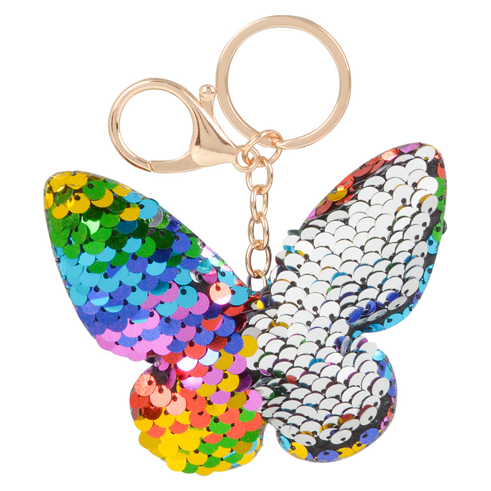 Flip Sequin Butterfly Keychain (12 PC Bag)