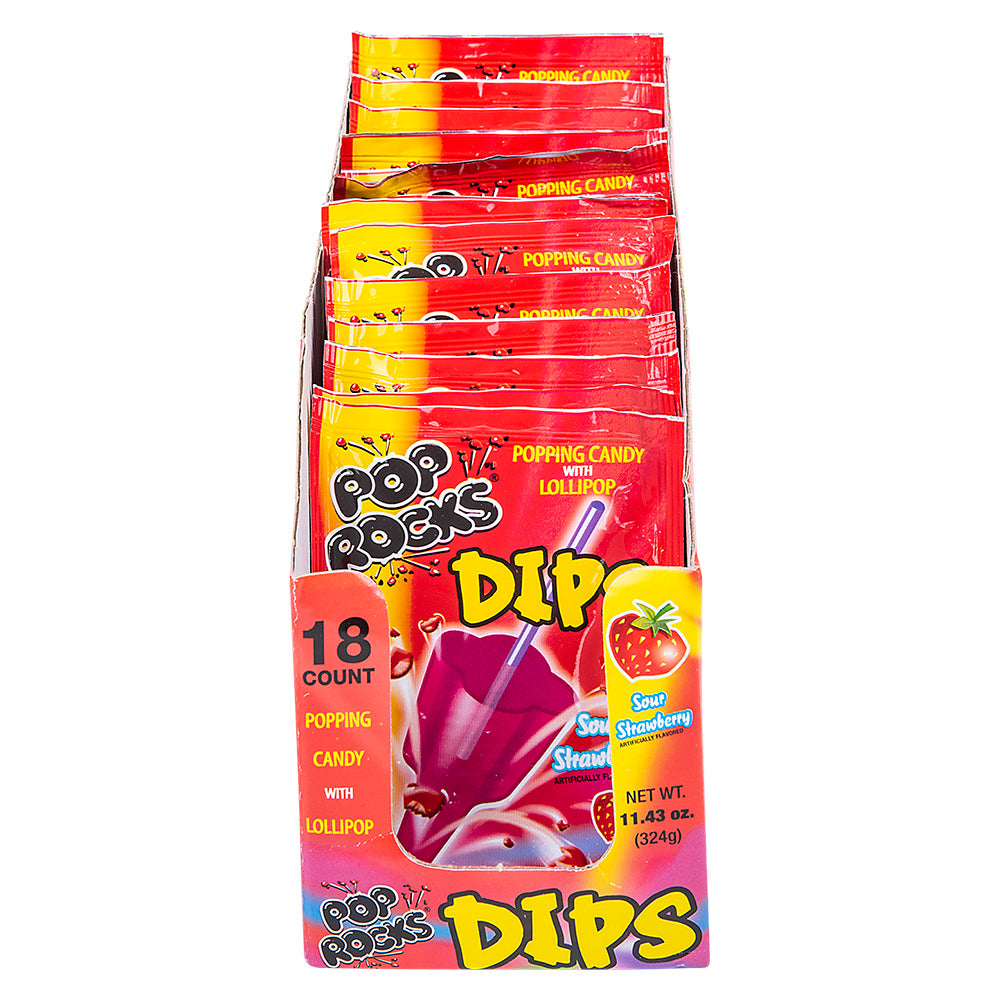 Pop Rocks Dips Sour Strawberry (18 Pc Box)