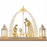 Lighted Nativity Scene Christmas Yard Decor Warm White LED