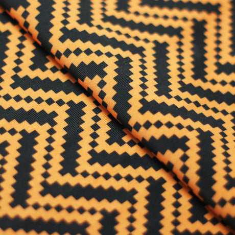 Zig Zag Racer Polyester Spandex Fabric - Multiple Colors, Chevron Zig Zag, 58/60" Width (1 Yard)