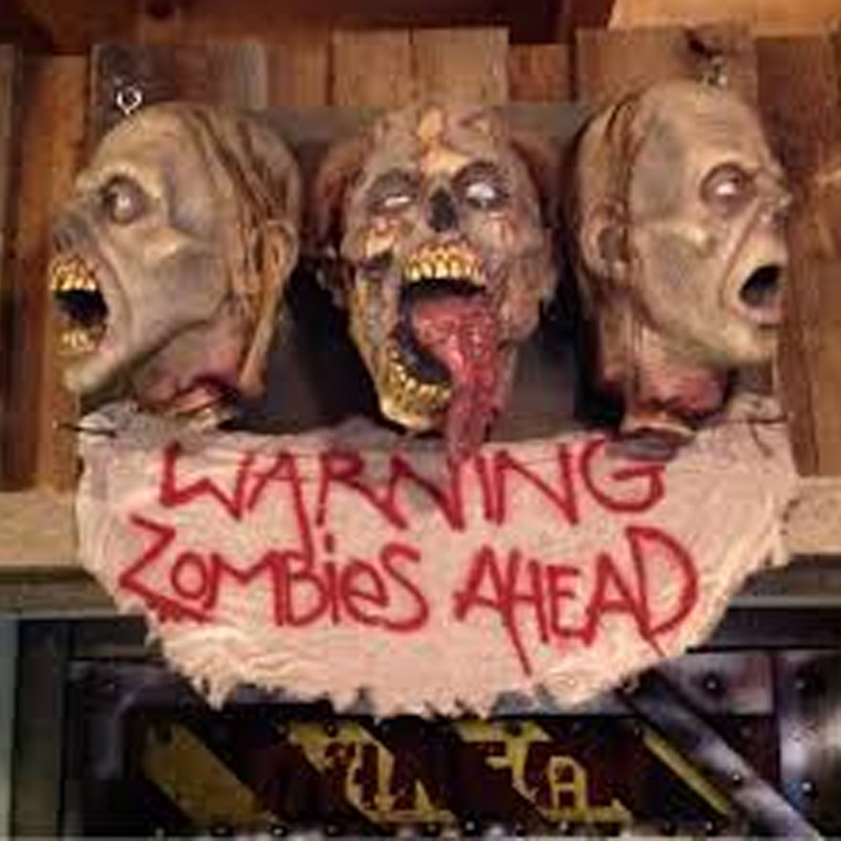 Zombie Wall Plaque 3 Faced Halloween Decoration