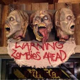 Zombie Wall Plaque 3 Faced Halloween Decoration