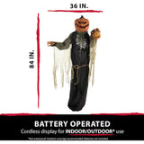 7 feets Haunted Hill Farm Talking Lighted Jackeo Jack-o-Lantern Animatronic Halloween