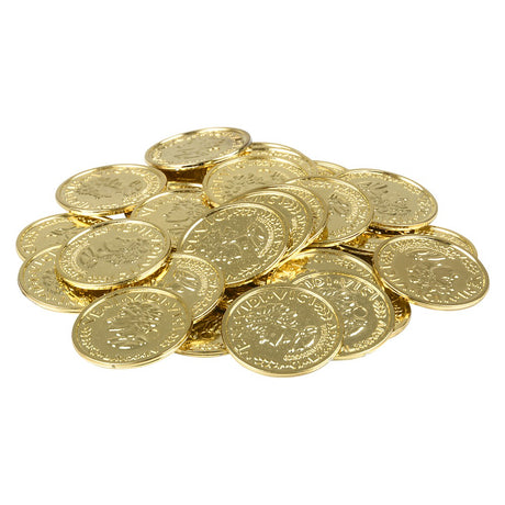 Gold Coin Plastic Coins (144 Pc Poly Bag)