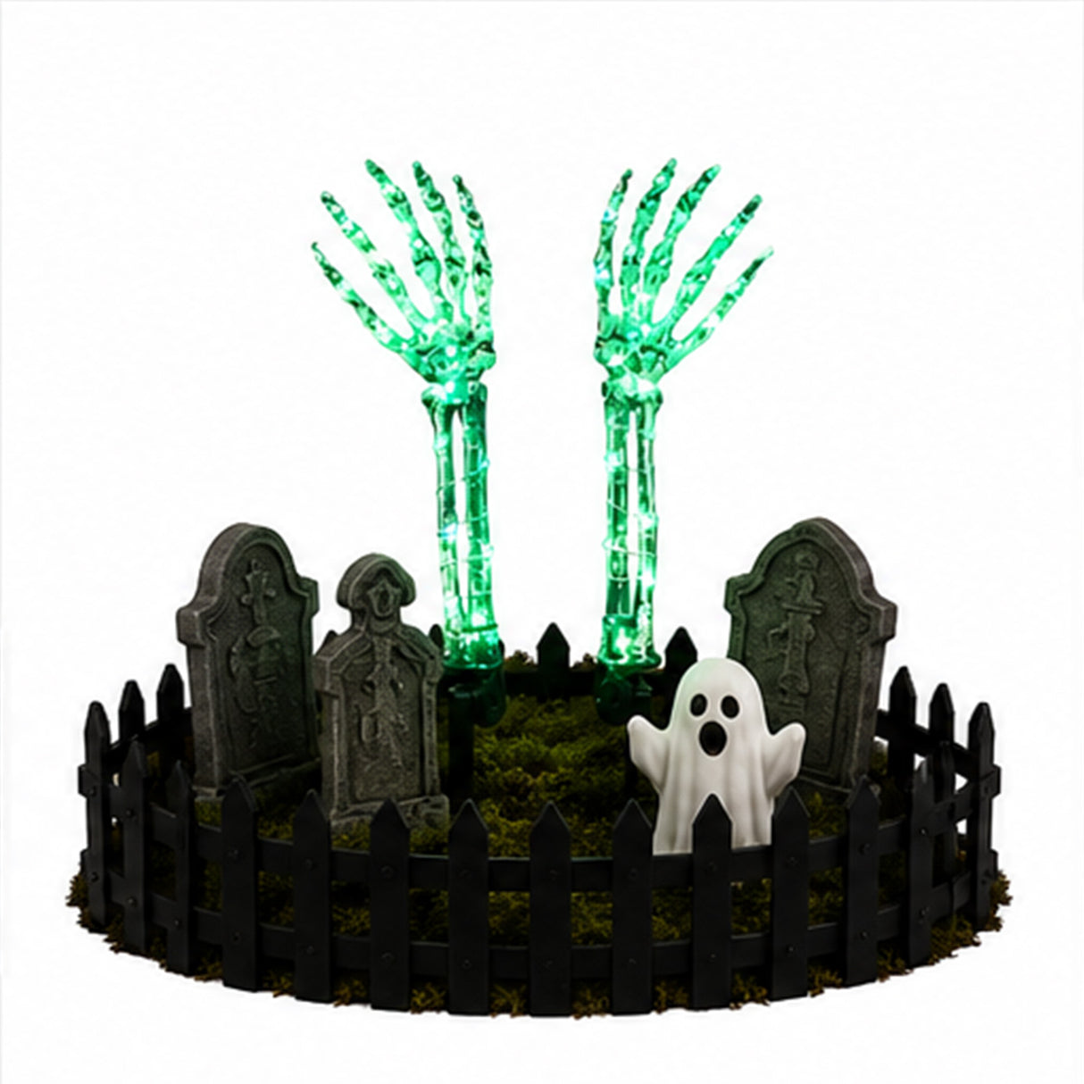 Green Light Ghost Hands Halloween Decor 1 Pair Set