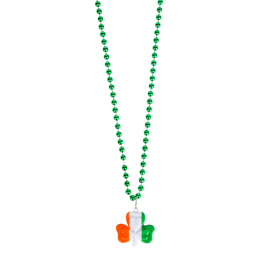 Irish Flag Shamrock Beads Necklace (1 DZ)