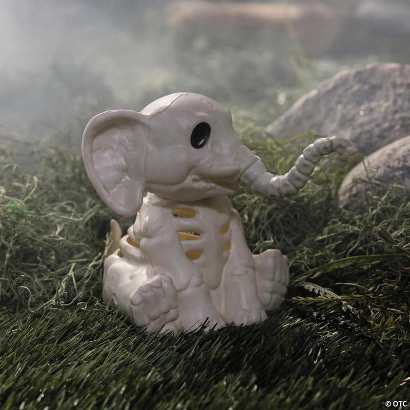 RADYAN Sitting Elephant Skeleton Halloween Tabletop Decoration for Display shown in a clear product image