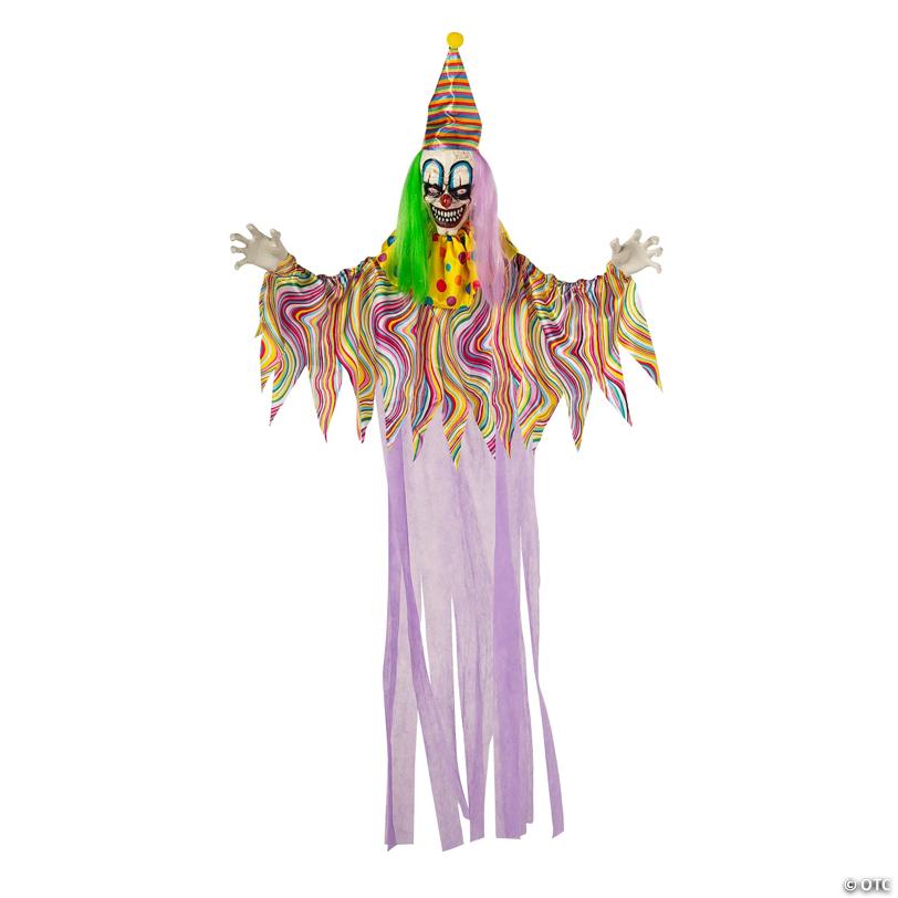 5 Ft. 6 3/4" Hanging Light-Up Clown with Sounds Halloween Decoration