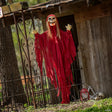 5 Ft. 6 3/4" Hanging Light-Up Skeletal Reaper in Red Robes Halloween Decoration