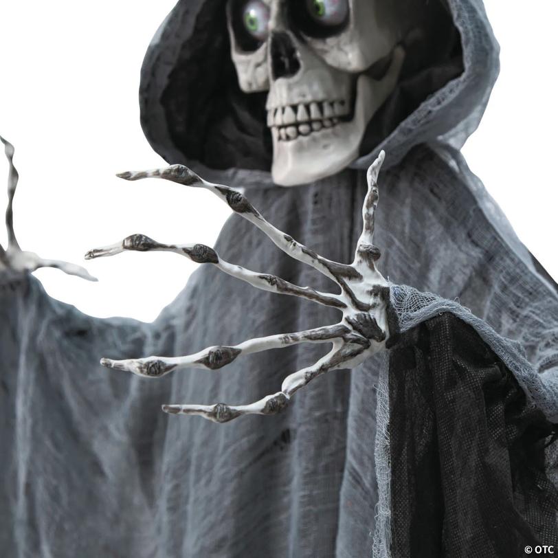 5 Ft. 6" Animated Hanging Skeleton Grim Reaper Halloween Decoration