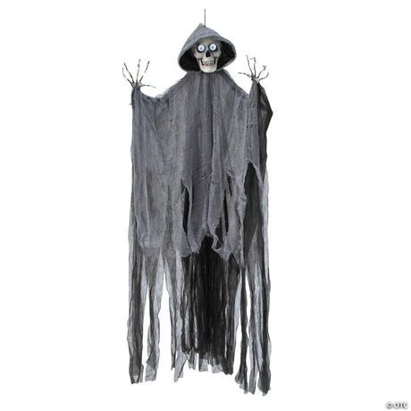 RADYAN Animated Hanging Skeleton Grim Reaper Halloween Yard Decoration shown in a clear product image