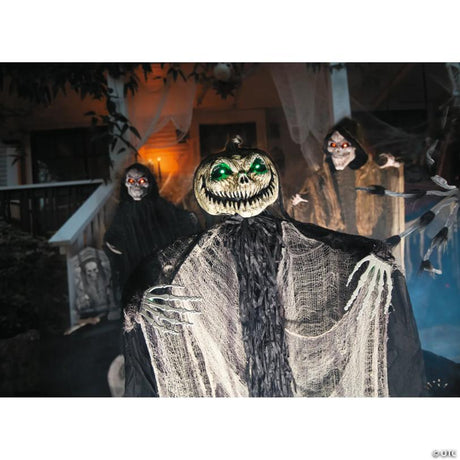 RADYAN Light-Up Pumpkin Man Standing Halloween Yard Decoration for Outdoor Displays shown in a clear product image