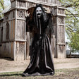 5 Ft. 6" Jaw-Dropping Scary Bride with Black Dress Standing Halloween Decoration