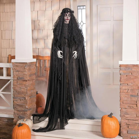Light-Up Mourning Glory Standing Halloween Decoration for Yard, stands upright for an eerie Halloween yard display
