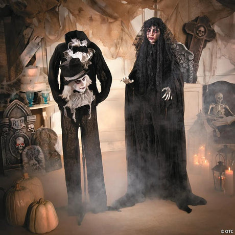 Light-Up Mourning Glory Standing Halloween Decoration for Yard, stands upright for an eerie Halloween yard display