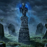 5 Ft. 7" Tombstone with Light-Up Angel & Skulls Halloween Decoration