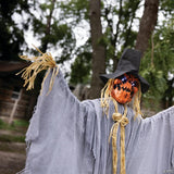 5 Ft. 8" Animated Head Turning Pumpkin Scarecrow Halloween Decoration