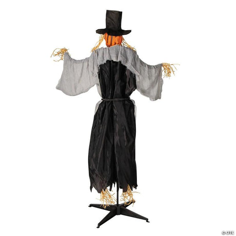 RADYAN Animated Pumpkin Head Turning Scarecrow Halloween Yard Decoration shown in a clear product image