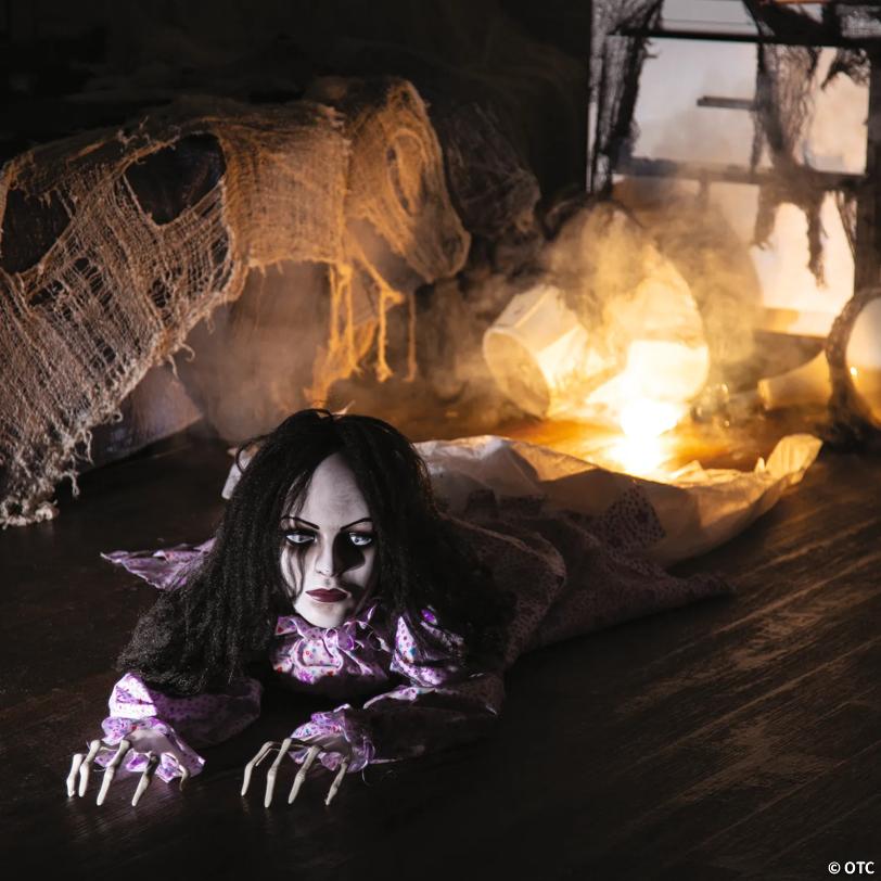 5 Ft. Animated Crawling Creepy Woman Halloween Decoration