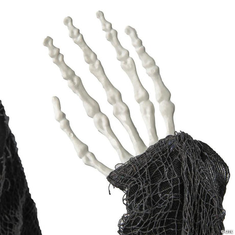 RADYAN Hanging Skeleton Reaper with Animated Eyes and Hooded Robe Halloween Decor shown in a clear product image