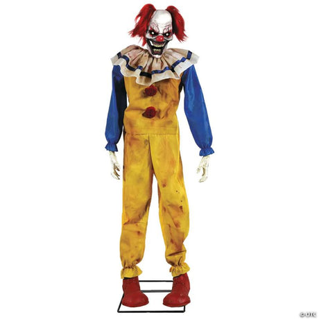 Animated Light-Up Twitching Clown Halloween Decoration for Yard, with animated movement for a spooky Halloween effect