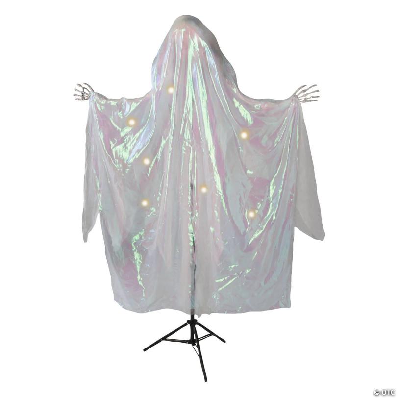 5 Ft. Animated Standing Skeleton with Iridescent Shroud Halloween Decoration