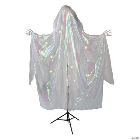 5-Foot Animated Standing Skeleton with Iridescent Shroud Halloween Prop