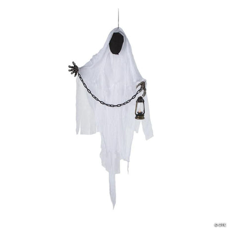 Hanging Faceless Ghost with Lantern and Chain Halloween Yard Decoration product image - Hanging Decorations