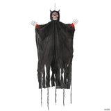 5 Ft. Hanging Light-Up Evil Skeleton with Horns Halloween Decoration