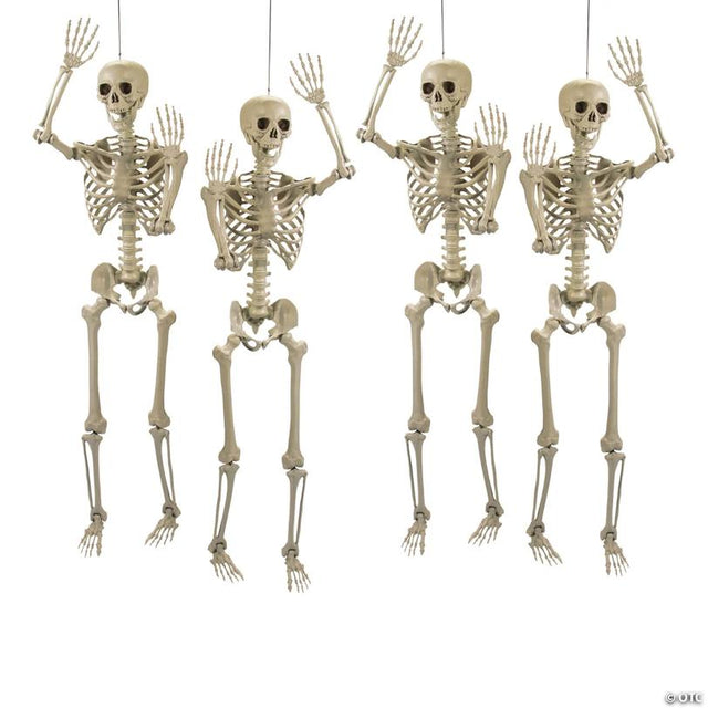 5 Ft. Life Size Posable Skeleton Halloween Decorations - 4 Pc.