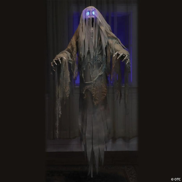5 Ft. Light-Up Hanging Spooky Ghost Posable Halloween Decoration
