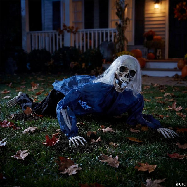 5 Ft. Posable Crawling Skeleton Halloween Outdoor Decoration