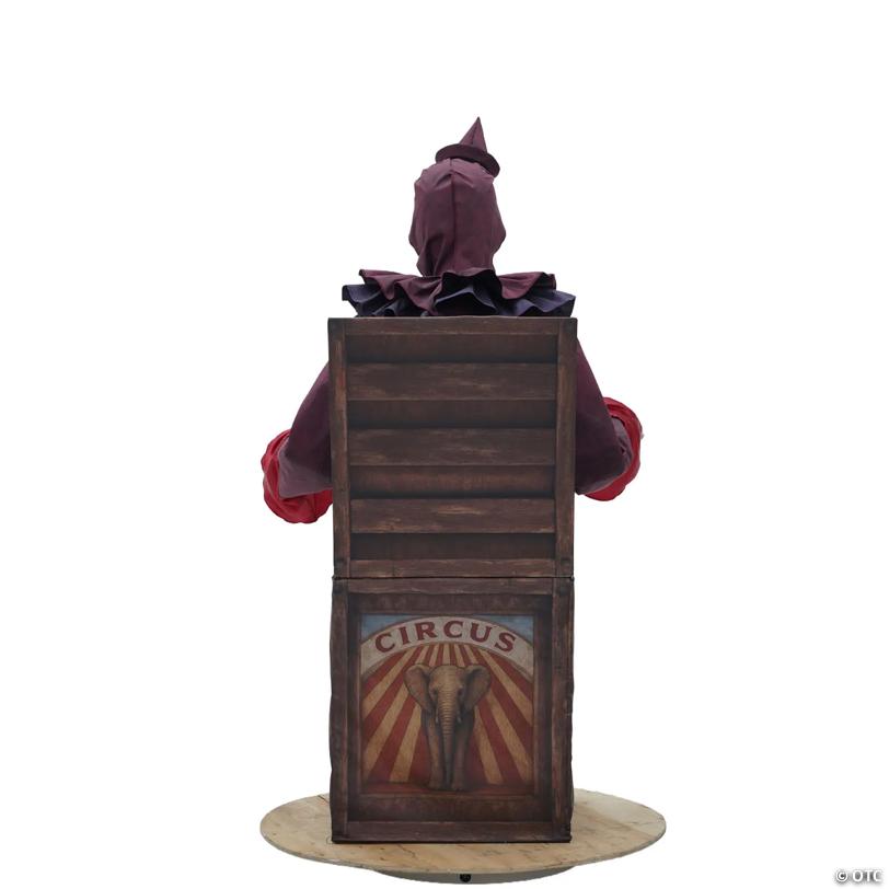 5 Ft. Skeleton Clown Mechanical Jack-in-the-Box Halloween Decoration