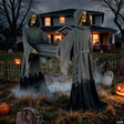 5 Ft. Two Skeleton Reapers Carrying a Coffin Halloween Decoration
